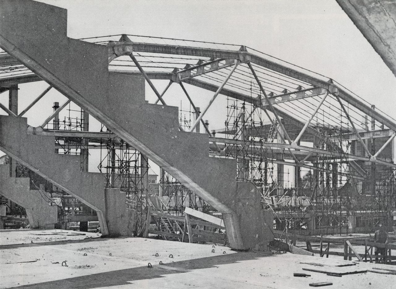 Dom sportova u gradnji, Trg Sportova (današnji Trg Krešimira Ćosića), oko 1968.-1970. godine
